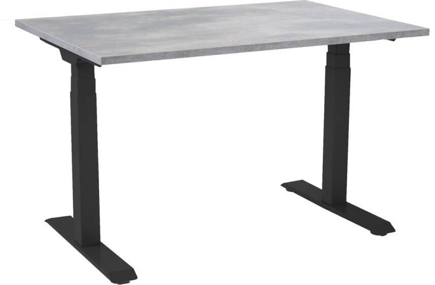 Lineaflex MRC Zit-sta bureau elektrisch verstelbaar MRC PRO-L 2.0 NEN-EN 527 140 x 80 cm frame zwart blad betonlook met kabelmanagement memory functie met 4 standen 150kg draagvermogen - Foto 1