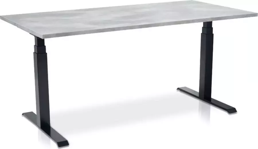Lineaflex MRC Zit-sta bureau elektrisch verstelbaar MRC PRO-L 2.0 NEN-EN 527 160 x 80 cm frame zwart blad midden eiken met kabelmanagement memory functie met 4 standen 150kg draagvermogen - Foto 1