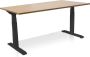 Lineaflex MRC Zit-sta bureau elektrisch verstelbaar MRC PRO NEN-EN 527 120 x 80 cm frame zwart blad havanna met kabelmanagement memory functie met USB 150kg draagvermogen - Thumbnail 1