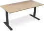 Lineaflex MRC Zit-sta bureau elektrisch verstelbaar MRC PRO NEN-EN 527 120 x 80 cm frame zwart blad havanna met kabelmanagement memory functie met USB 150kg draagvermogen - Thumbnail 2