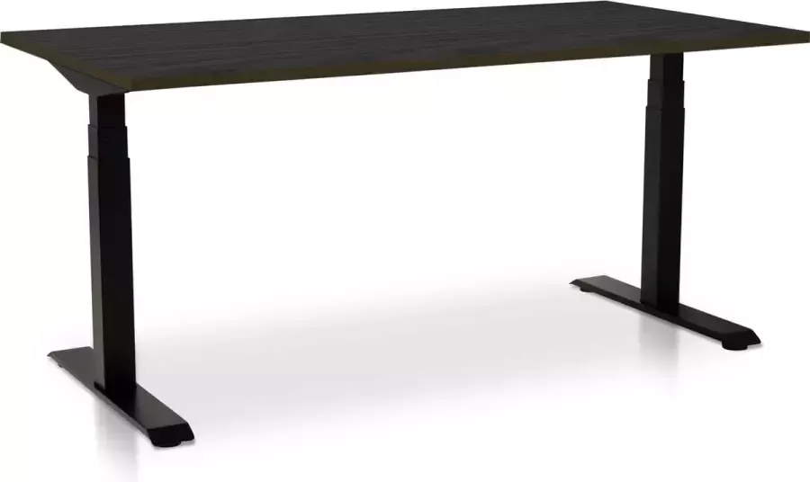 Lineaflex MRC Zit-sta bureau elektrisch verstelbaar MRC PRO NEN-EN 527 180 x 80 cm frame zwart blad zwart eiken memory functie met USB 150kg draagvermogen - Foto 2