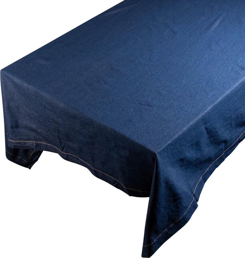 Linen & More Jeans Blue Tafelkleed Textiel blauw 140x250cm