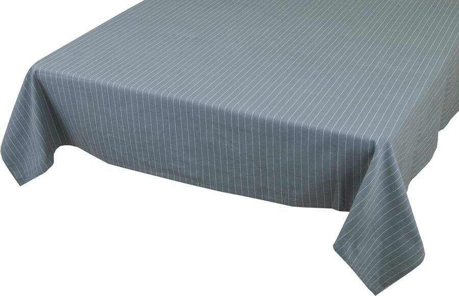 Linen & More Pinstripe Tafelkleed Textiel sage groen 140x300cm