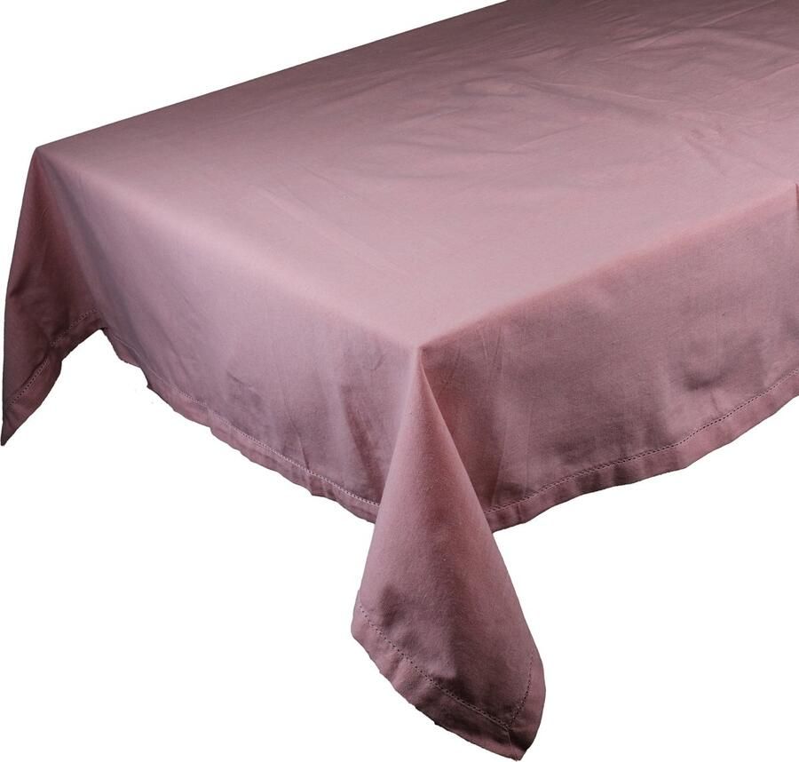 Linen & More Tafelkleed 'Nena' (140cm x 250cm licht roze)
