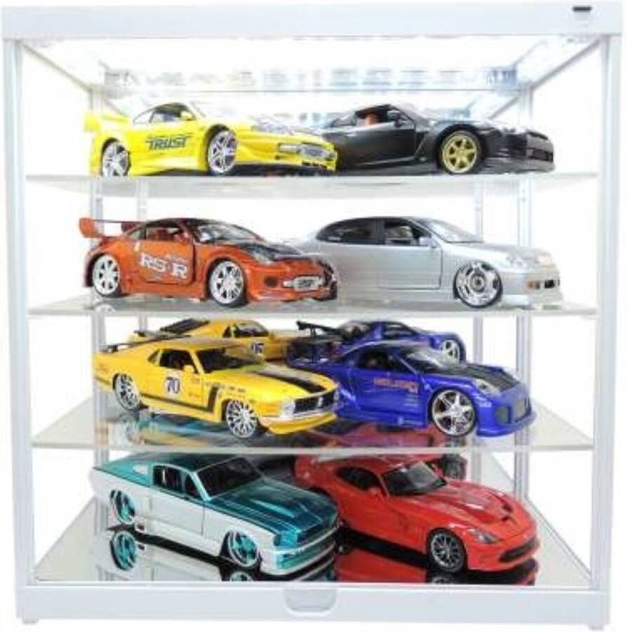 Linkwow Triple 9 Triple 9 Led Showcase Drievoudig met spiegel voor schalen Wit