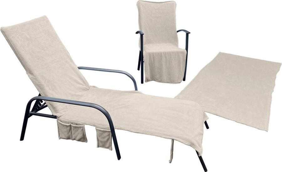 LINNICK Strandlakens Voordeel Combi Pakket Strandlaken Stoelhoes Microvezel 75x215cm Strandstoelhoes 3 in 1 Strandhanddoek Stoelhoes Draagtas sand Strandlaken Microvezel 100x200cm Stoel Handdoek Microvezel 136x57x15cm