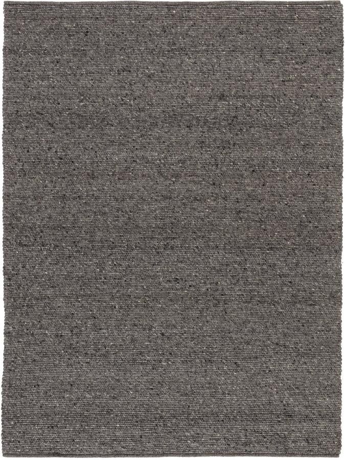 Lino Pure Charcoal Vloerkleed 170x240cm Donker Handgeweven Wollen Luxueus Tapijt 100% Viltwol Tapijt Woonkamer Laagpolig vloerkleed Tapijt Slaapkamer Tapijt Eetkamer