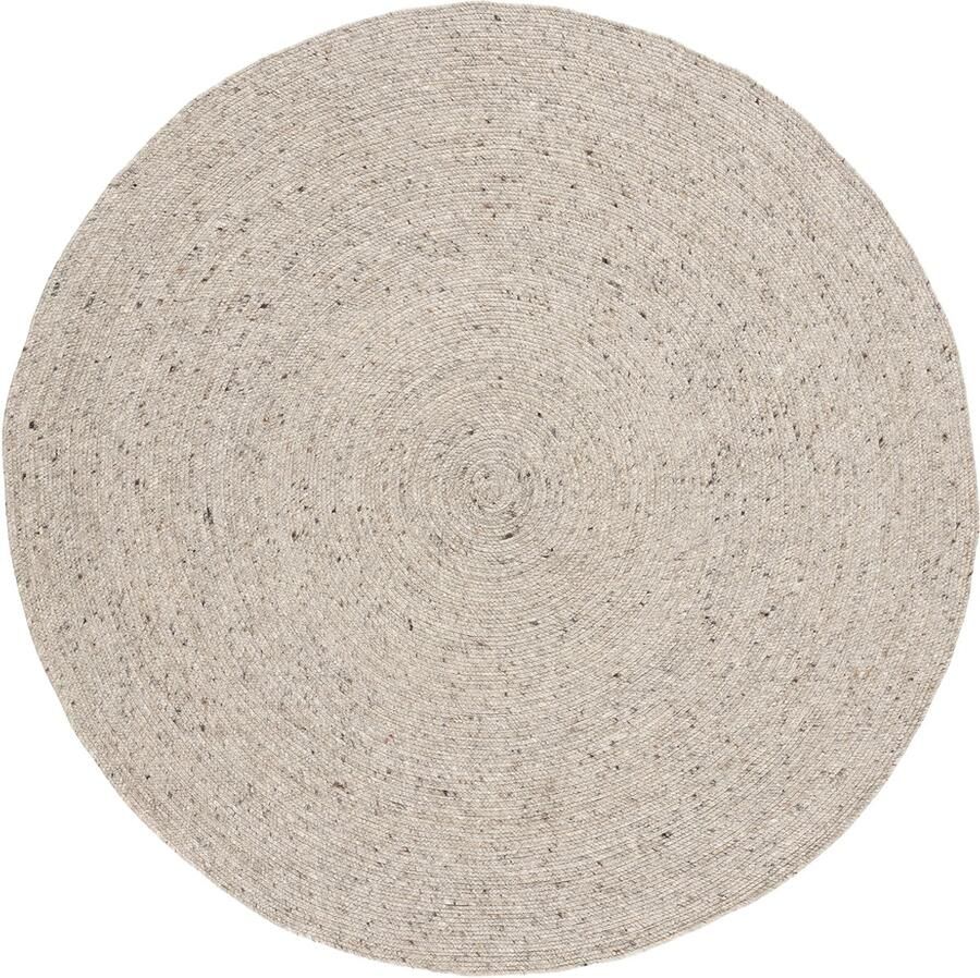 Lino Alba Rond Vloerkleed Taupe Ø 200cm Handgeweven Wollen Luxueus Tapijt 100% Viltwol 12mm dik 2 8kg m² Tapijt Woonkamer Laagpolig vloerkleed Tapijt Slaapkamer Tapijt Eetkamer