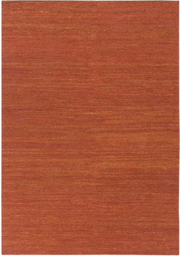 Lino Sera Orange Sumack Tapijt 170x240cm 100% Handgesponnen Wol Authentiek Vlakgeweven Vloerkleed – Warm Oranje Laagpolig Natuurlijk Luxe Tapijt voor Woonkamer Eetkamer of Slaapkamer
