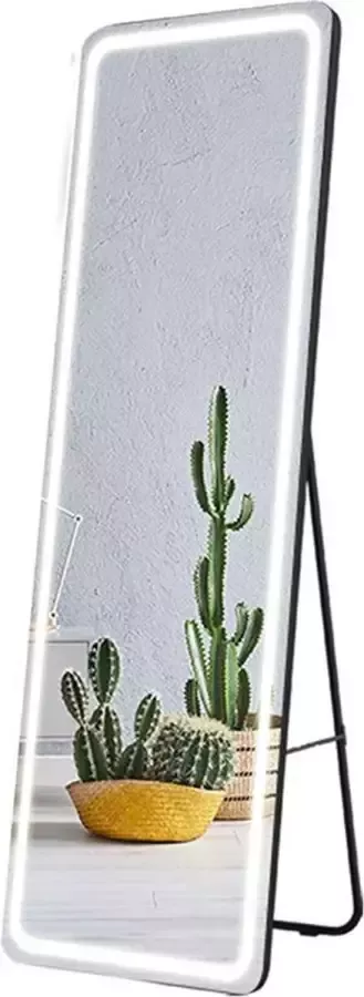 Lioretti LED Spiegel Zwart |Volledige Lengte Helderheid en Temperatuur Aanpasbaar Condensvrij 160x50cm Lamp Verlichting