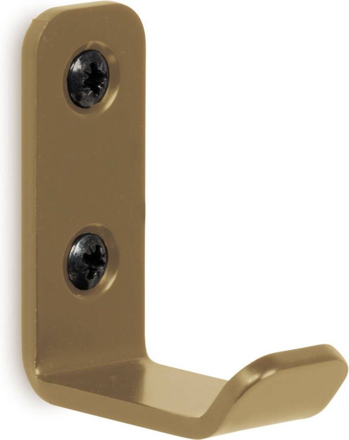 LIROdesign Ophanghaak Luxe industriële kapstok haak Ophanghaken 1 stuks goud Metaal incl. bevestigingsmateriaal
