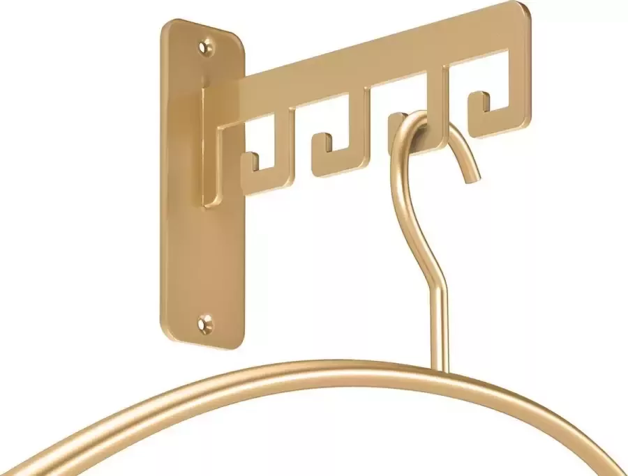 Metaalshopper.nl LIROdesign – Wandkapstok Metalen kapstok goud Kapstok hangend 4 haken