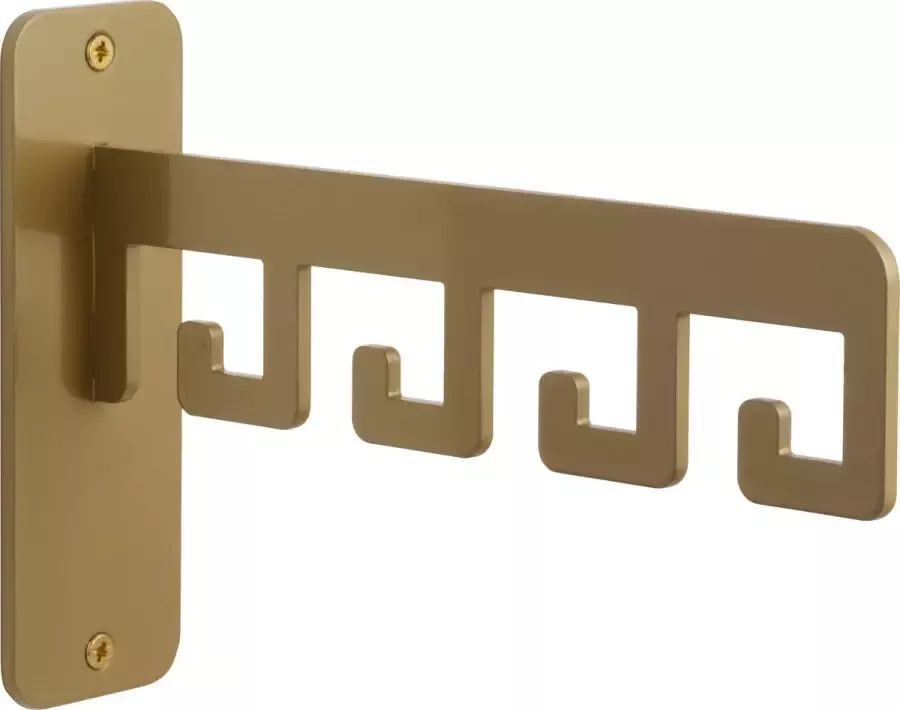 Metaalshopper.nl LIROdesign – Wandkapstok Metalen kapstok goud Kapstok hangend 4 haken
