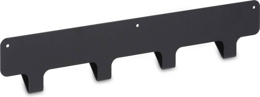 LIROdesign – Wandkapstok Metalen kapstok zwart Kapstok hangend 4 haken