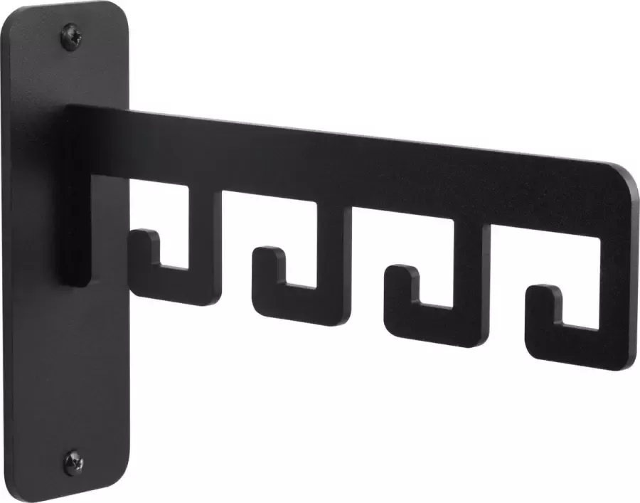 LIROdesign – Wandkapstok Metalen kapstok zwart Kapstok hangend 4 haken