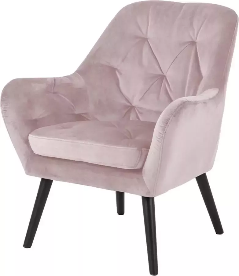 Lisomme Arian fauteuil velvet oud roze fluwelen velvet loungestoel gecaptionneerd - Foto 1