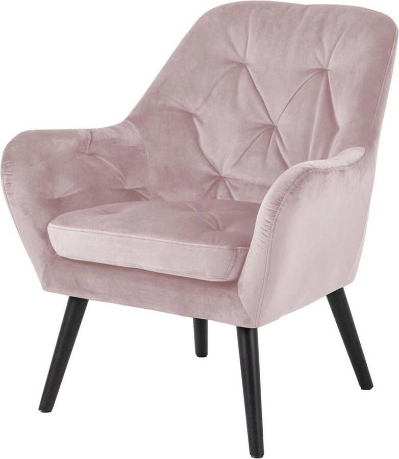 Lisomme Arian fauteuil velvet oud roze fluwelen velvet loungestoel gecaptionneerd