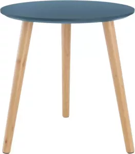 Lisomme Esma houten bijzettafel blauw Ø 40 cm