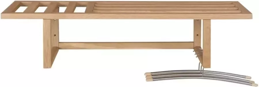 Lisomme Gijs houten kapstok naturel met hoedenplank - Foto 1