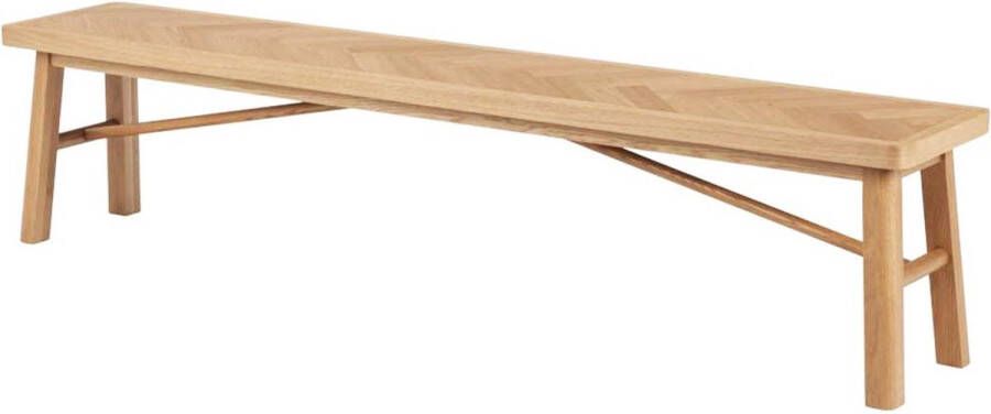 Lisomme Gwen houten eetkamerbank naturel visgraat 200 cm