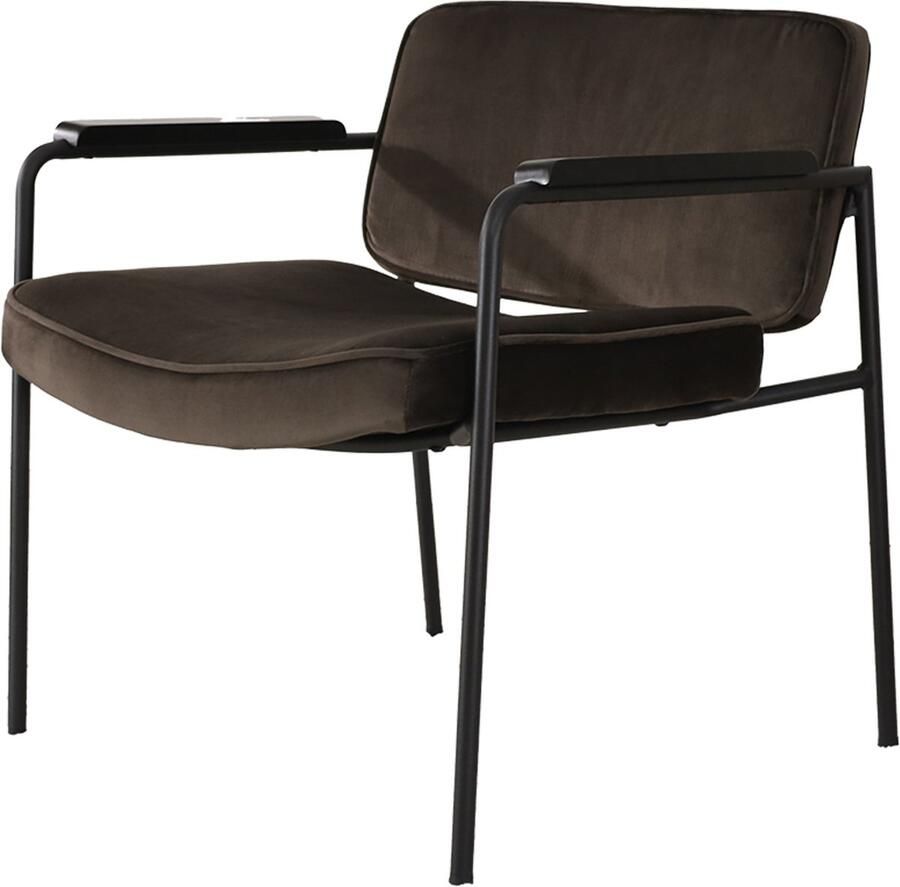 Lisomme Bibi Fauteuil Grijs Velvet met Armleuning Fluwelen Bekleding