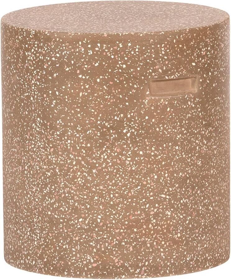 Lisomme Guido Krukje Terrazzo Bruin Rond Beton met Handvaten Ø37 x 40 cm