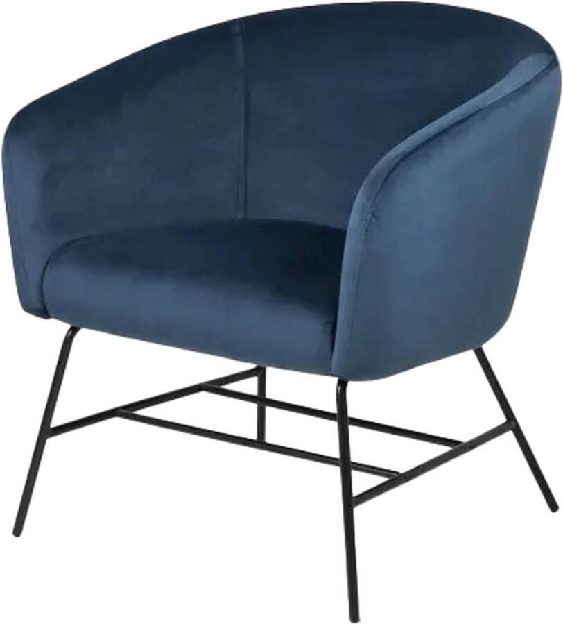 Lisomme Lissy velvet fauteuil donkerblauw - Foto 1
