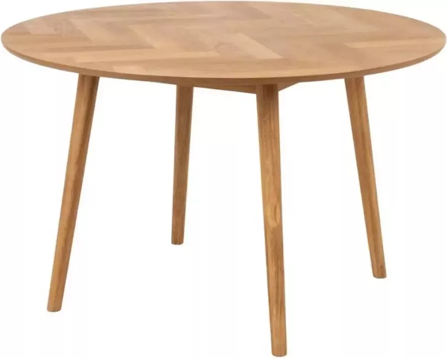 Lisomme Senn houten eettafel naturel visgraat Ø 120 cm
