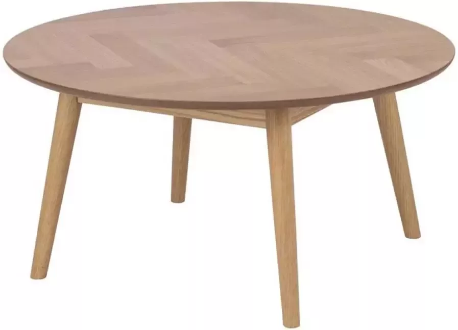 Lisomme Senn houten salontafel whitewash visgraat Ø 90 cm - Foto 1