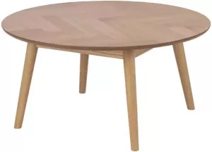 Lisomme Senn houten salontafel whitewash visgraat Ø 90 cm