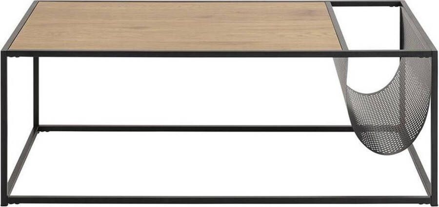 Lisomme Vic houten salontafel naturel met krantenrek 110 x 60 cm
