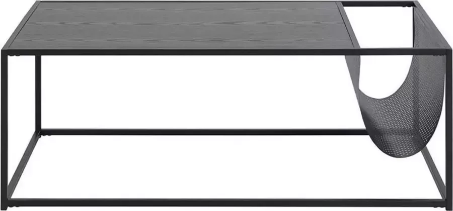 Lisomme Vic houten salontafel zwart met krantenrek 110 x 60 cm - Foto 1