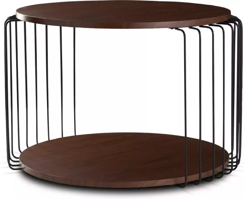 Lisomme Yuki houten salontafel walnoot Ø 61 cm