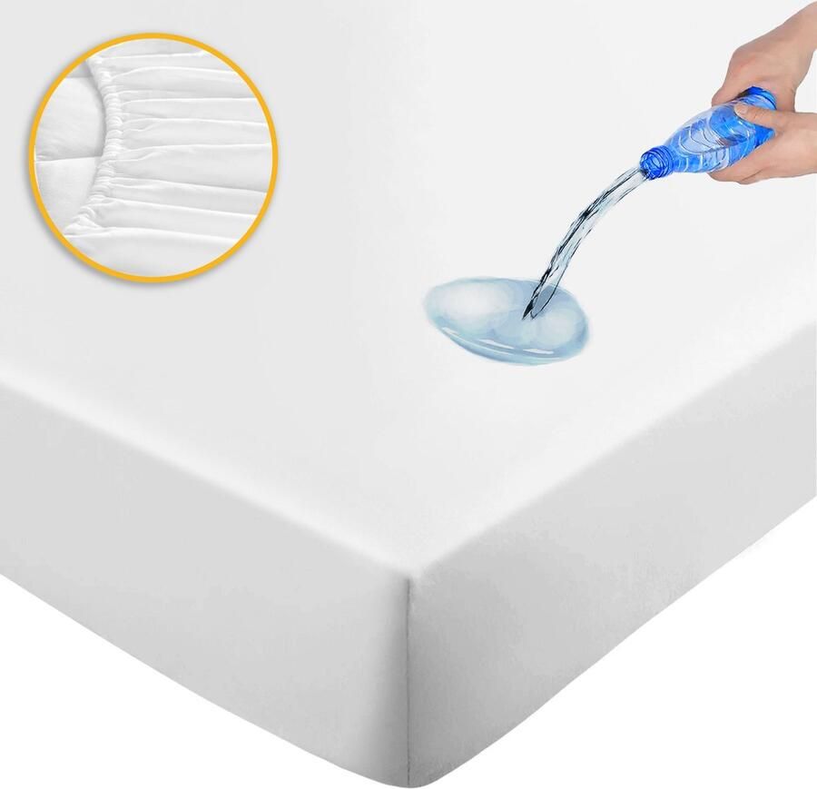 Litalente Flanel Waterdichte Matrasbeschermers Premium Flanel molton 90x210 cm Antibacteriëel Rondom Elastiek Waterdichte Matras Beschermer Incontinentie Matrasbeschermer 90 x 210