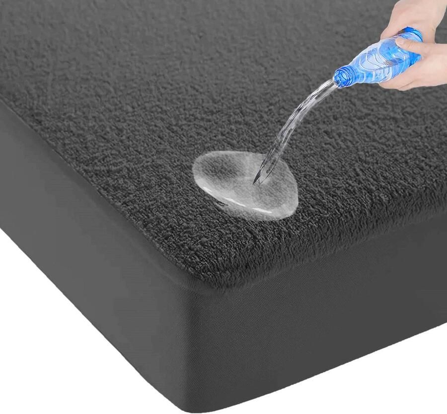Litalente Matrasbeschermer 60x120 Matrasbeschermers Waterdichte Matrasbeschermer 60x120 Hoeslakenbadstof Matrasbeschermhoezen Antibacteriëel Rondom Elastiek Antraciet Waterdichte Matras Beschermer Incontinentie Matrasbeschermer