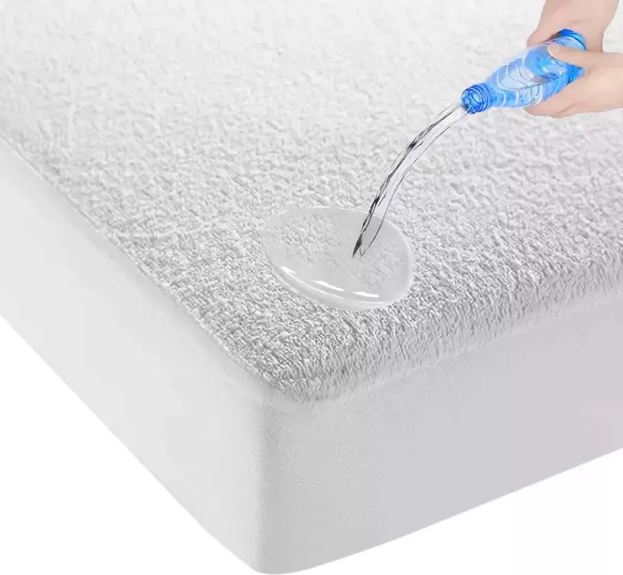 Litalente Waterdichte Molton 120x200 Hoeslakenbadstof Antibacteriële Rondom Elastiek Wit 200 GSM Waterdichte Matras Beschermer Incontinentie Matrasbeschermer 120 x 200 - Foto 2