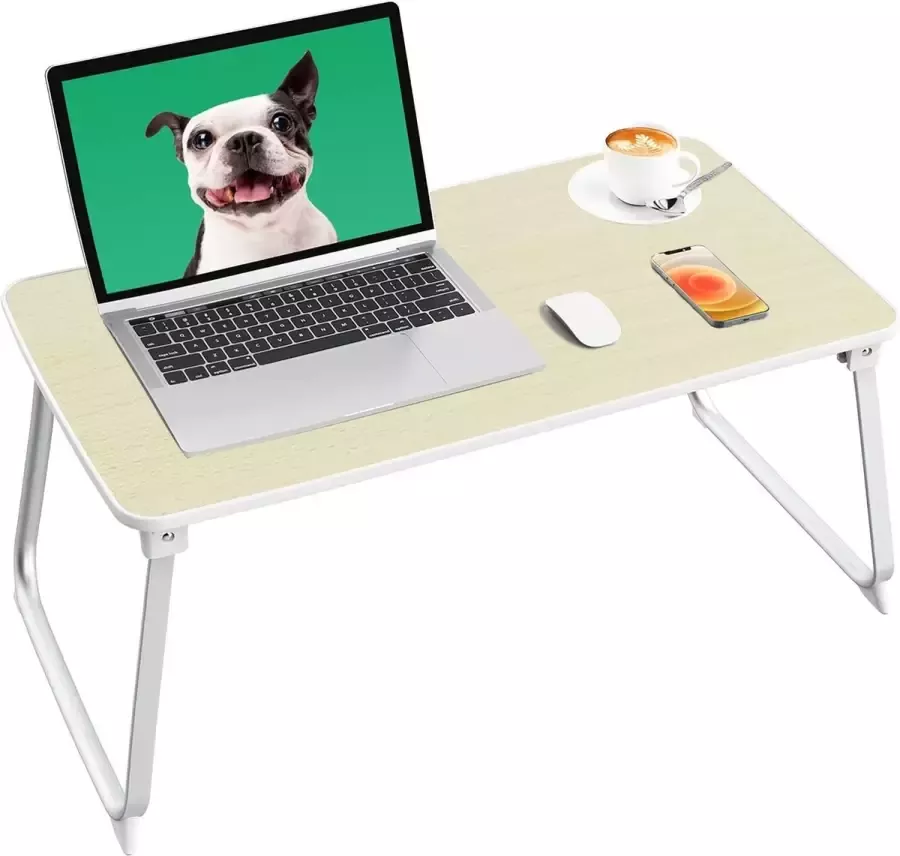 Opvouwbaar schootbureau laptopstandaard bed bureau tafelblad ontbijt dienblad draagbare en lichtgewicht minitafel schoottabletbureau voor bankbankvloer wit