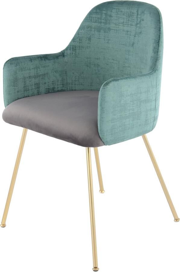 Litecommerce Floraya Eetkamerstoel Richard Groen Grijs 50x53x85cm (LxBxH) Maximale draagkracht 120KG - Foto 8