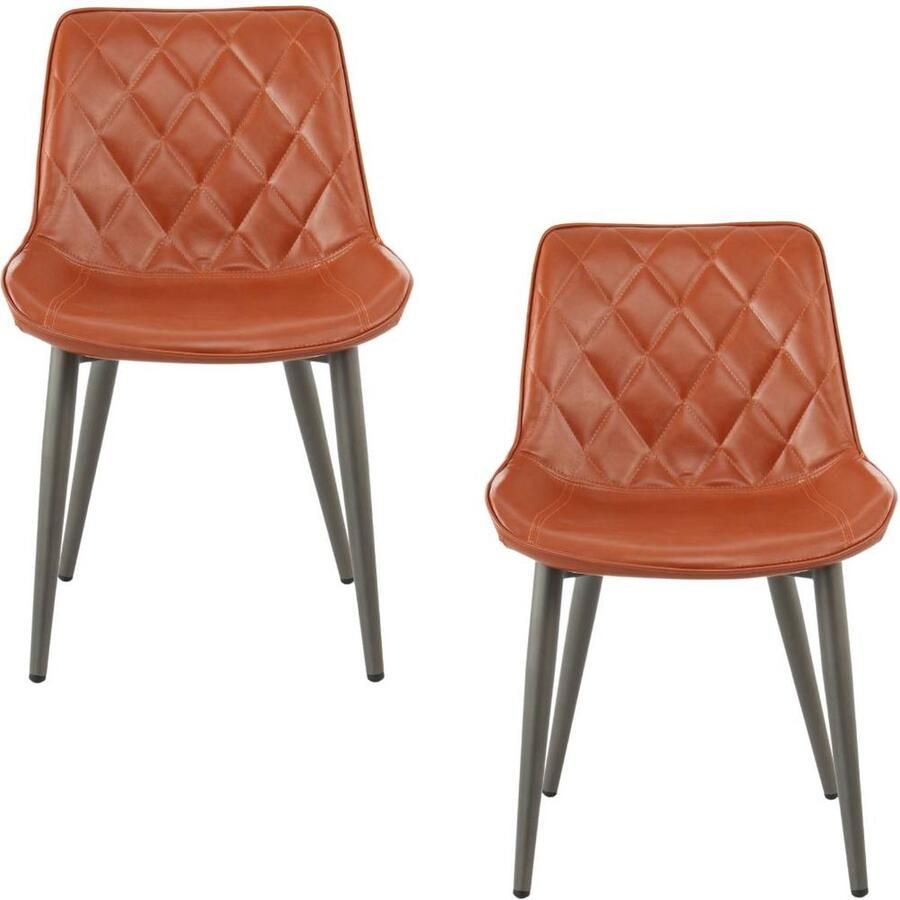 Litecommerce Floraya Set 2 eetkamerstoelen Cecil Bruin 53x60x81 5cm (LxBxH) Maximaal belastbaar gewicht 150KG