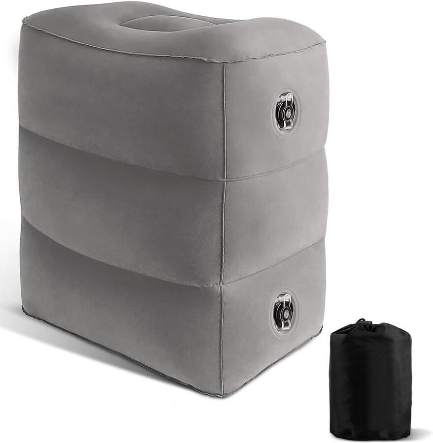 Litimkat Voetensteun Reis Voetensteunkussen In Hoogte Verstelbare Opblaasbare Voetensteun voor Voetensteunen in Vliegtuigen Auto's Bussen Treinen Kantoor en Kinderen voor Slapen tijdens Lange Vlucht