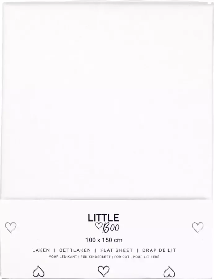 Little Boo Laken Ledikant Uni White 100x150