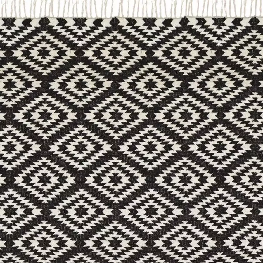 LIV interior RUNNER APACHE handloom lincensed 70X200 ZWART WIT Katoenen loper