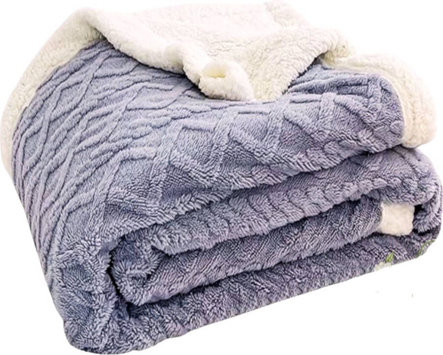 Livano Dekentje Deken Pluche Wollen Fleece Plaid Knuffeldeken Bank Deken Licht Grijs 200x230cm