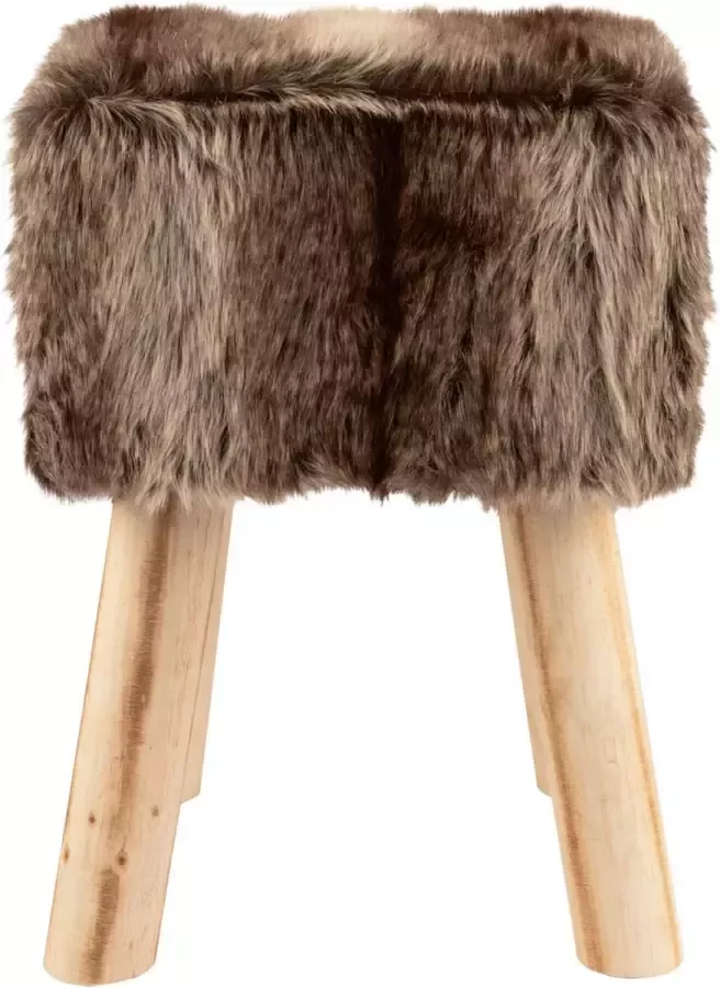 Livarno home Krukje vierkant bruin met massief grenenhouten poten