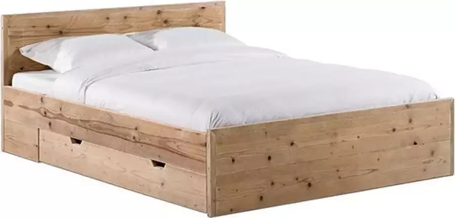 Livengo Steigerhouten bed met lade 200 cm x 220 cm