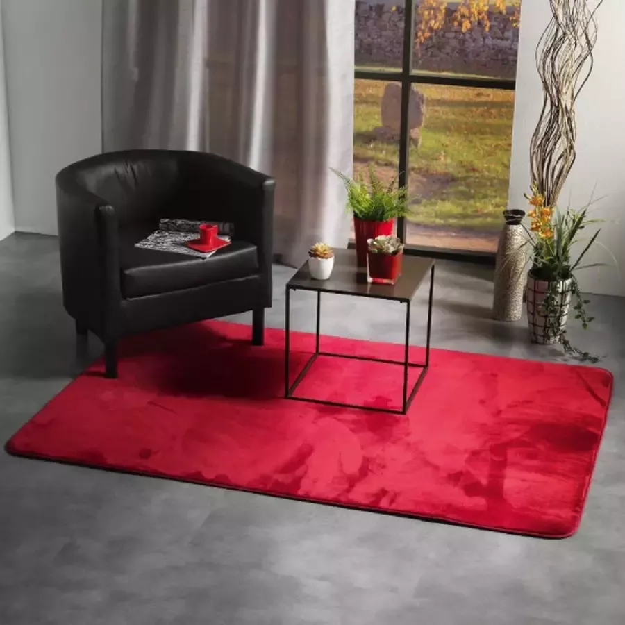 Livettti.NL Livetti Salon mat Kamer mat Badmat 120x170 Flanel Carmine