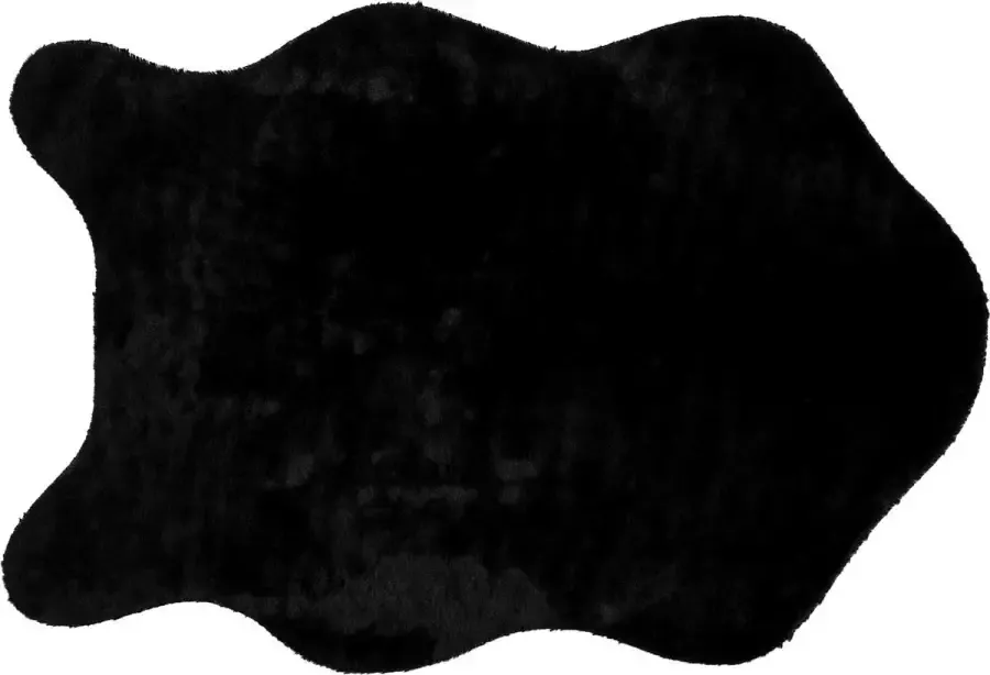 Livettti.NL Livetti Vloerkleed Dierenvel Tapijt 60x90 cm Mock Fur Reglisse Zwart