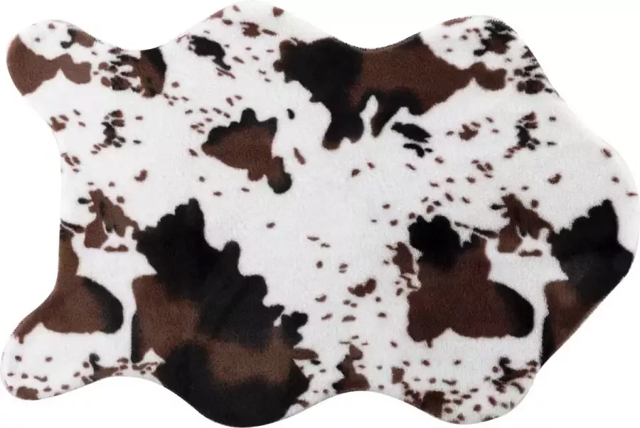 Livettti.NL Livetti Vloerkleed Tapijt Dierenvel 60x90cm Mock Fur Wit Bruin