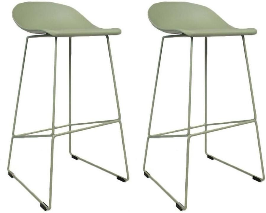 Livin24 Barkruk Ellen groen Scandinavisch design 76 cm Barkrukken set van 4 barstoel