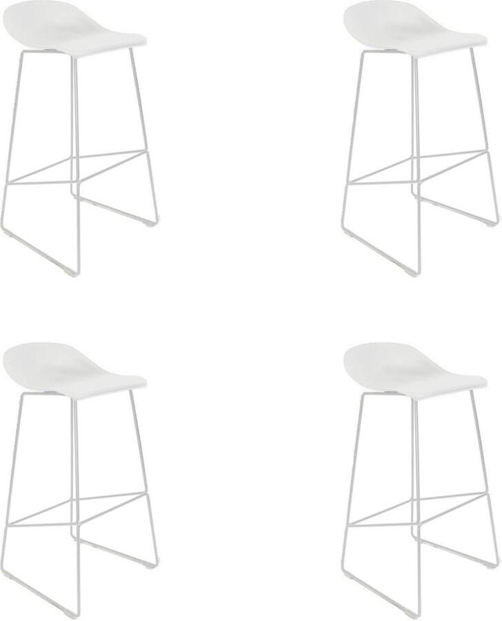 Livin24 Barkruk Ellen wit Scandinavisch design 76 cm- Barkrukken set van 4 barstoel